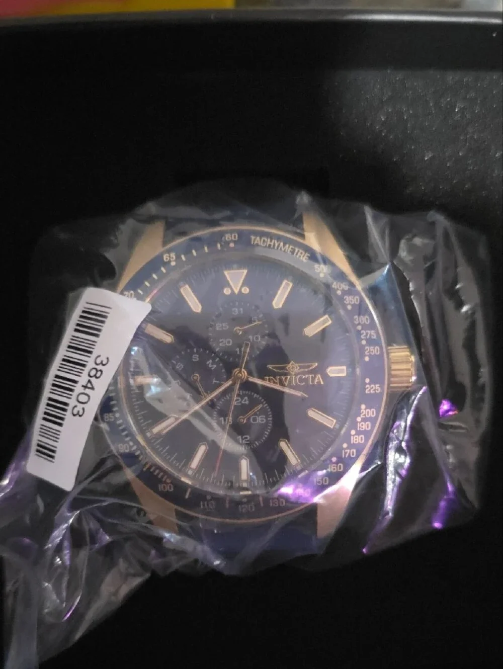 Invicta Navy and Gold Sport Chronograph Watch